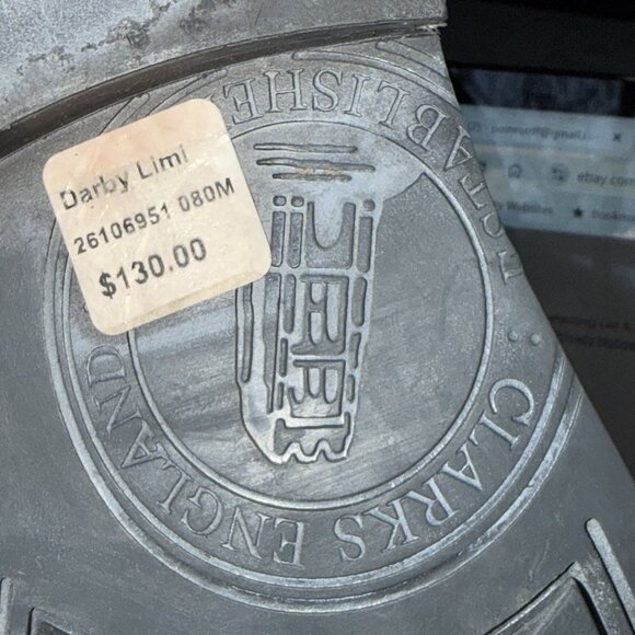 Clarks TOR England Men Size 8 Darby Limit Wingtip Oxford Shoes Blue Denim Tan - Picture 11 of 11